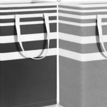 Bolsa de almacenamiento de tela de Amazon transfronteriza cesta de almacenamiento de tela cesta de lavandería plegable a rayas ropa sucia edredón de algodón en movimiento