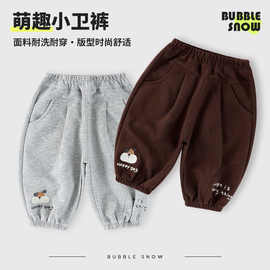 26015儿童秋季外出休闲运动裤宝宝春秋季洋气潮款卡通卫裤