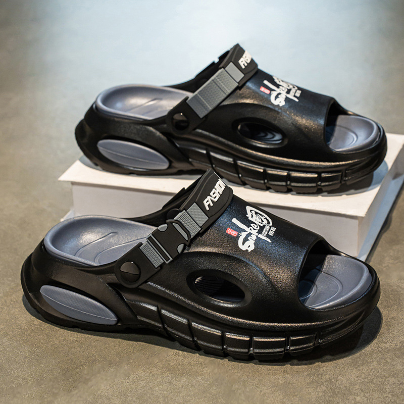 En verano, use sandalias y zapatillas de alta gama de suela gruesa 2025, sandalias y zapatillas antideslizantes de playa transfronteriza para hombres