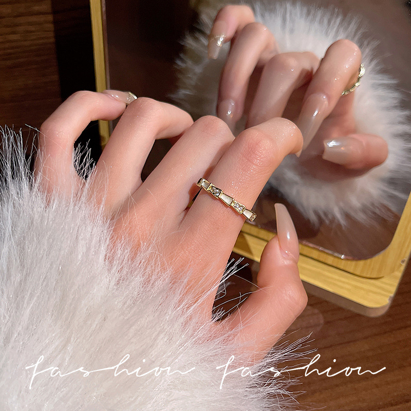 snake ring female super fairy micro inlaid zircon high sense light luxury minority design index finger ring opening adjustable ring