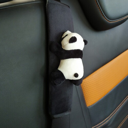 Car gear handle cover decoration cartoon panda handbrake cover roof armrest protective cover seat belt shoulder cover cute female