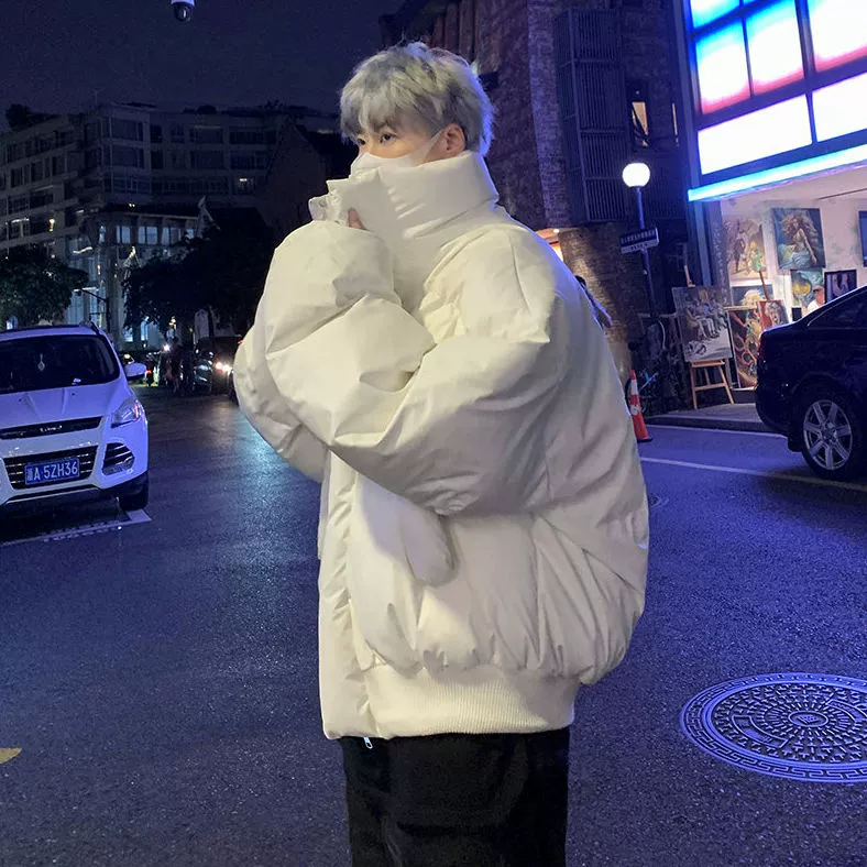 Зимний хлопчатобумажный костюм мужской американский стиль Tojie Chaoi маленькая хлопчатобумажная куртка с коротким воротником