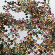 天然碧玺戒面圆形️戒面颜色美丽刻面裸石尖底diy镶嵌配件等批发