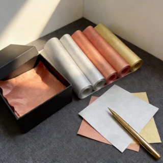 金银色拷贝纸印刷 玫瑰金色薄页纸 红金棉纸tissue paper折叠入袋
