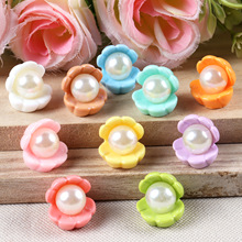 卡通开口珍珠贝壳树脂饰品配件diy自制奶油胶鞋扣挂件手机链装饰