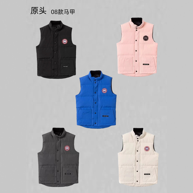 大鹅08款羽绒服马甲立领无袖坎肩白鸭绒情侣外套男女派克跨进外贸|undefined