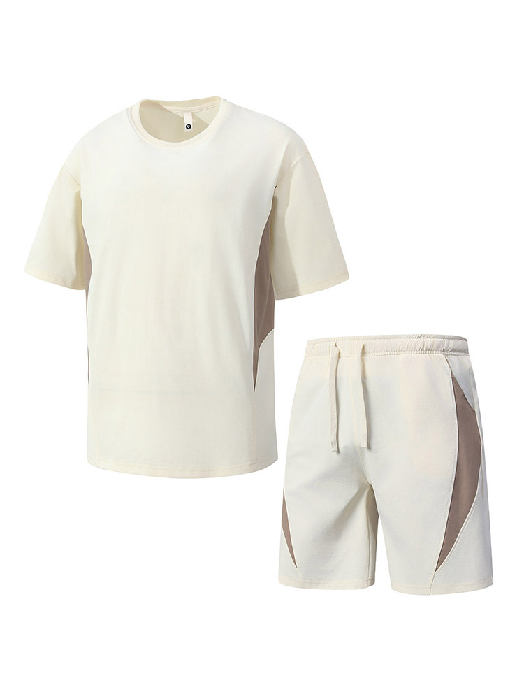 Source fabricante uniforme del equipo pantalones cortos de manga corta retro americano delgados de verano para hombre traje deportivo de moda casual suelto