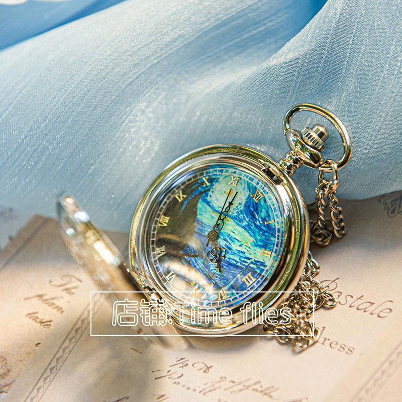 四叶草怀表个性手表ins镂空项链女款蝴蝶创意男款儿童复古风学生