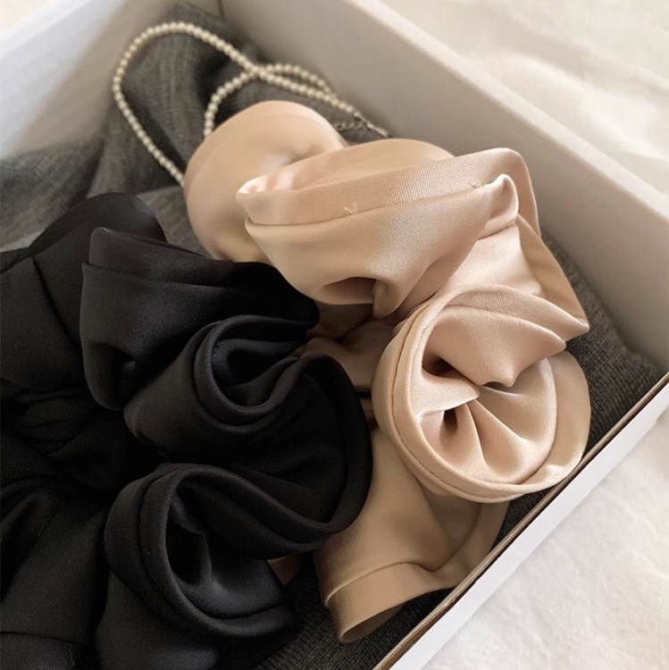 Lo mismo estilo de Ruth ~ estilo retrógrado francés de borde de hongo de intestino anillo de cabello de satén de alta calidad para mujeres plegadas de alta gama cuerda de cabello temperamento