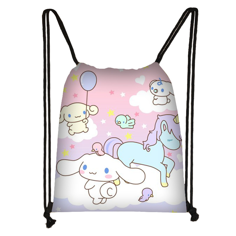 新款三麗鷗兒童卡通束口袋學生可愛雙肩背包大容量收納包跨境批發