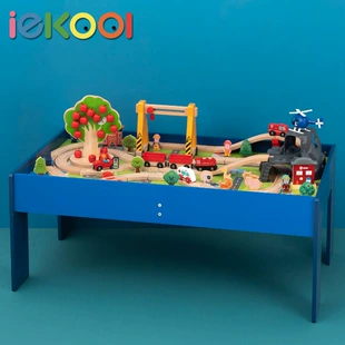 Деревянный стол с рельсами ферма и железная дорога совместим с Thomas