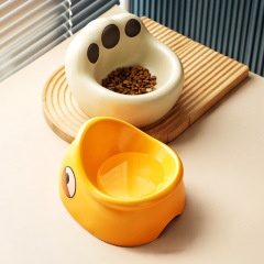 陶磁器の碗の猫の鉢の魚の頭の碗のペットの陶磁器の猫の碗の首を保護して猫の食糧の碗のペットの碗をひっくり返すことを防ぎます。