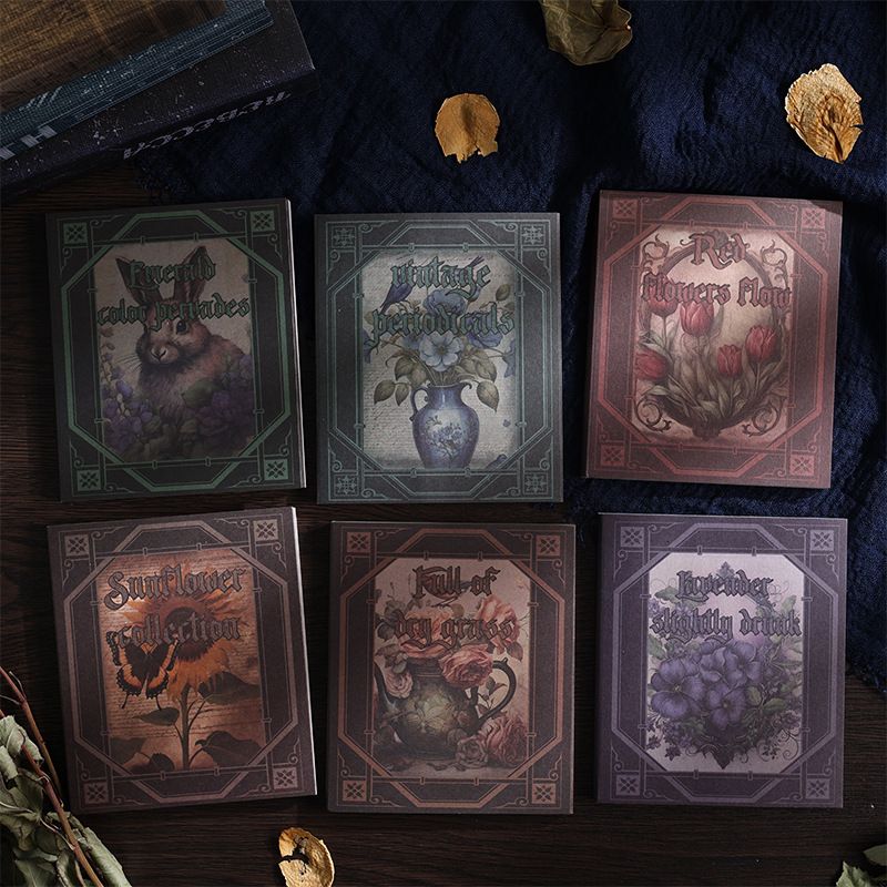 Cuaderno de notas de flores no pegajosas, papel DIY, cuentas de mano, material de fondo de paisaje, papel de notas