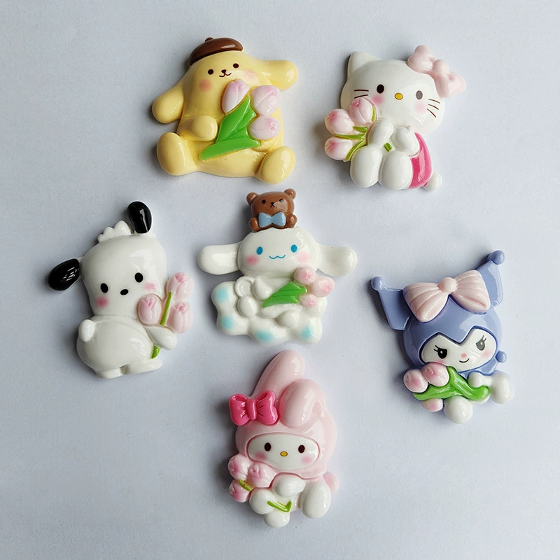 Резиновые аксессуары Sanrio — брелок для телефона и магнит на холодильник, ≈6×5,7 см, ручная работа
