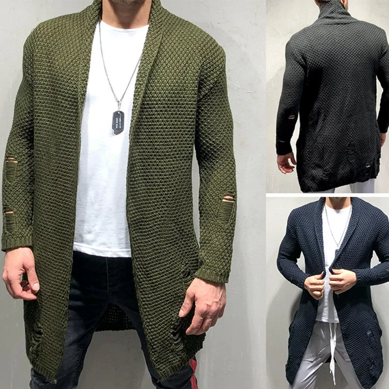 Кардиган средней длины, свитер, трикотаж оптом, Fashion Man Sweater