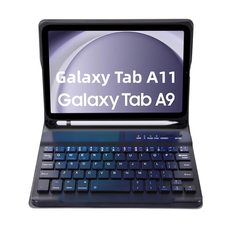 Suitable for Samsung Tab A9 8.7inch X110 A11+ Bluetooth Keyboard Protective Case A9 Plus Pen Slot Leather Case Suitable for Samsung Tab A9 8.7inch X110 A11+ Bluetooth Keyboard Protective Case A9 Plus Pen Slot Leather Case