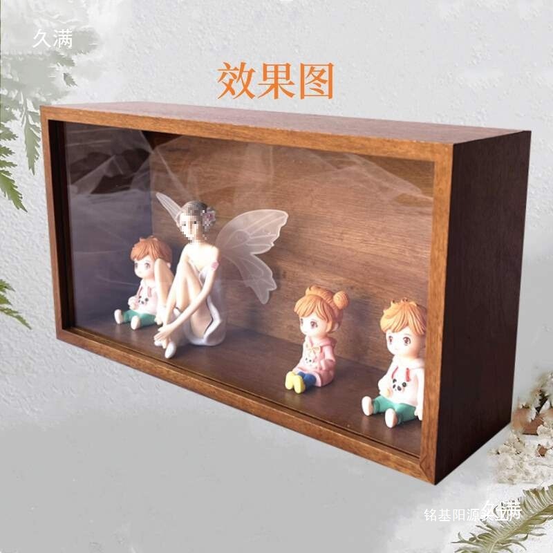 Wooden DIY Table Setting Hollow Bubble Mart Eternal Flower Blind Box Doll Light Box Making Labubu Photo Frame