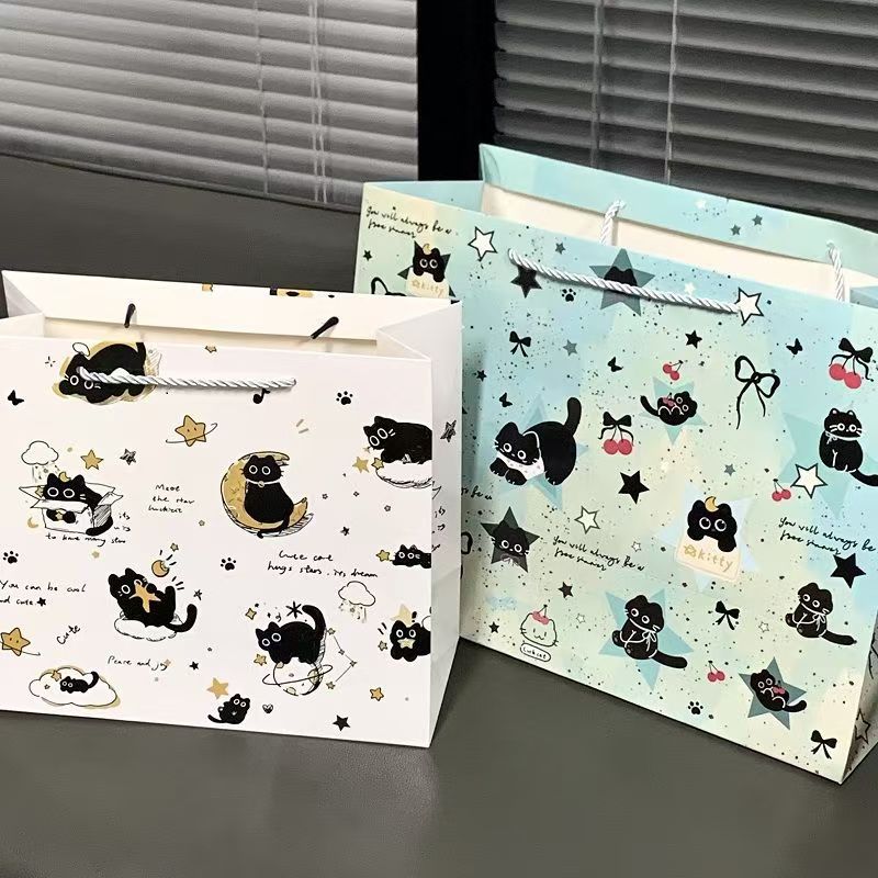 面包小熊礼品袋鞋盒精美可爱卡通动漫送礼生日礼物大容量手提购物