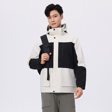 新款机能风撞色冲锋衣三合一男女同款防风防水保暖外套夹克登山服