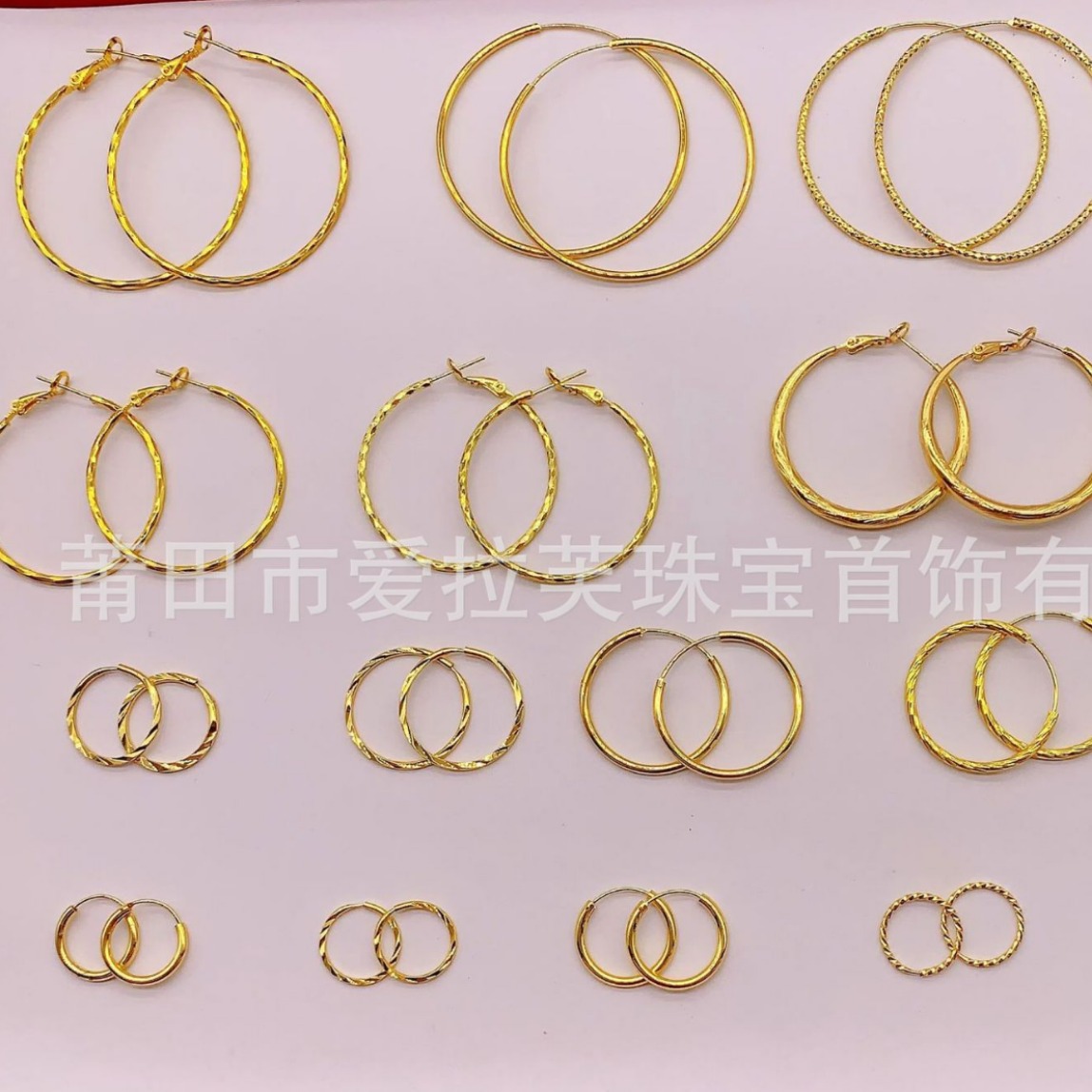 Brass gold-plated circle earrings South Korea ins simple elegant earrings fashion commuter earrings factory wholesale