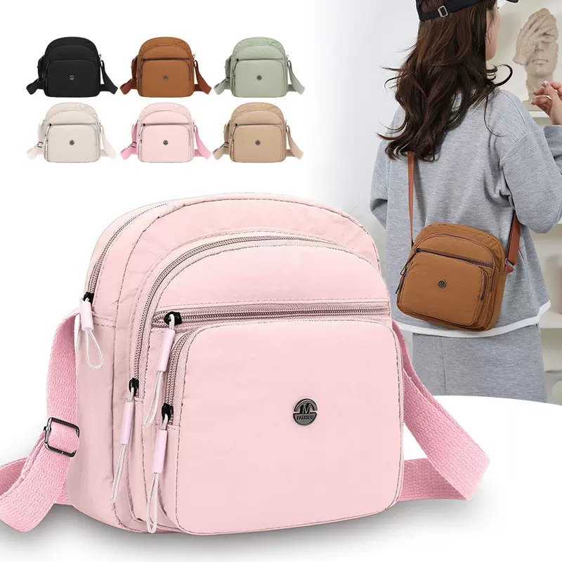 轻便防泼水尼龙布包简约女士小方包跨境热销单肩包休闲出行斜挎包