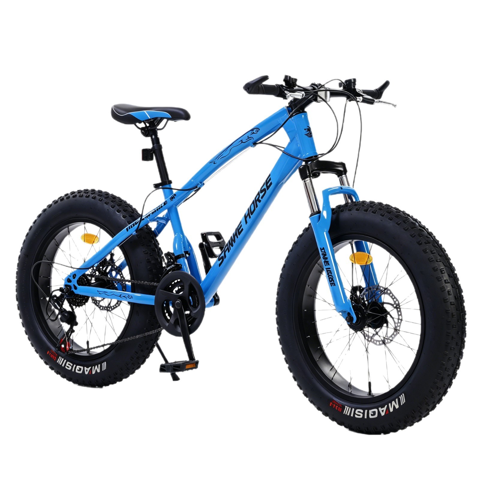Todoterreno moto de nieve con neumáticos gordos de 20 pulgadas 4.0 neumáticos anchos, doble freno de disco, bicicleta de alta emisión de carbono, bicicleta de montaña todoterreno de velocidad variable