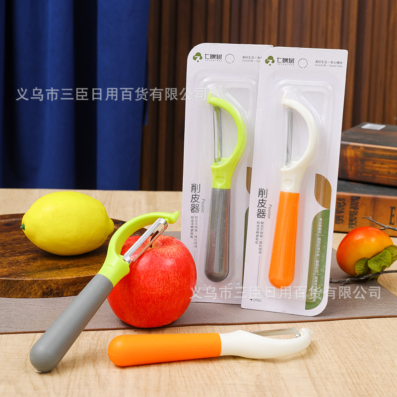 Pelador de Frutas y Verduras 917 de Acero Inoxidable y PP Multifuncional para Cocina