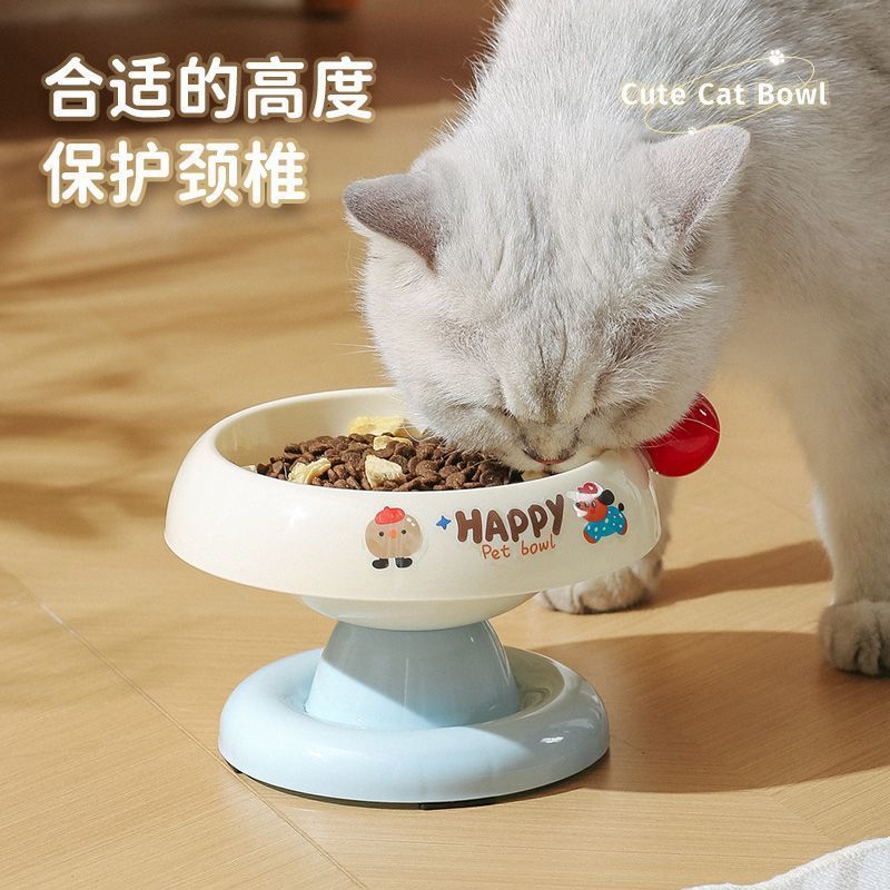 现货！宠物高脚不锈钢防滑食盆粮碗狗狗防打翻保护颈椎下巴饭碗|undefined