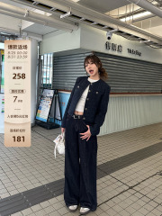王少女的店 韩系chic小香风短外套女秋气质复古宽松长袖开衫上衣