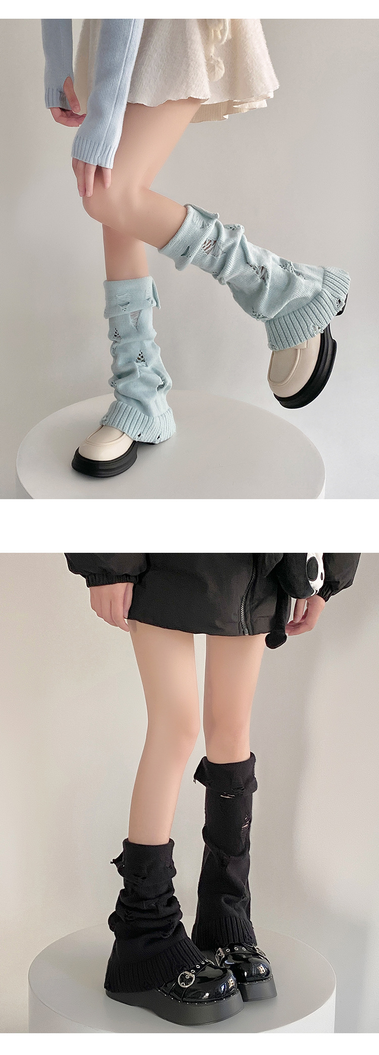 Apparel Accessories Fashionable Knit Leg Warmers For Women - High Tube, Wide Flared Cuff, Japanese Style, Breathable & Comfortable, Winter/Spring/Fall_voghion.com