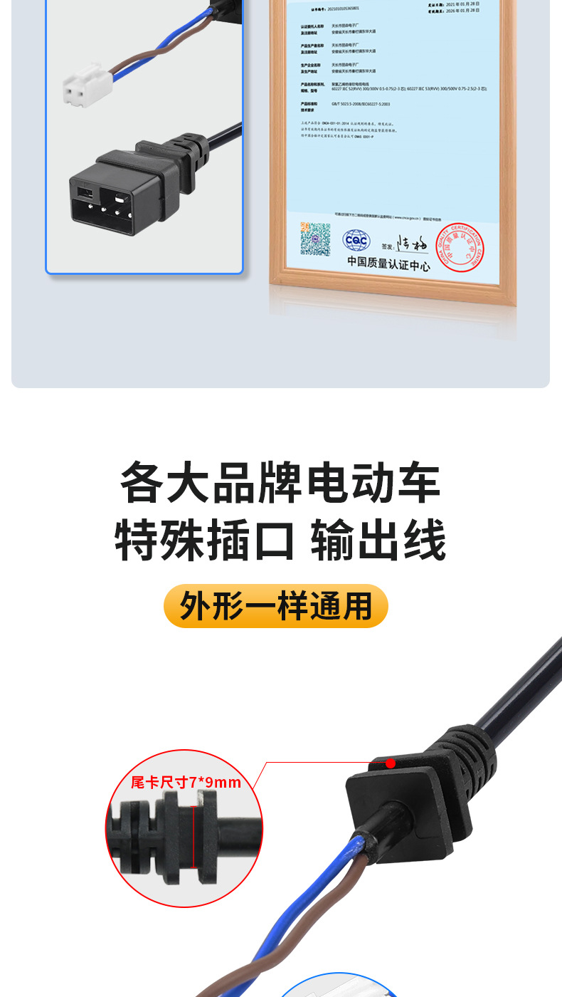 New national standard 2 4 lithium battery charger power output buckle plug dedicated 9 9 electric car pure copper