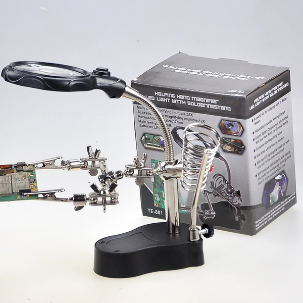 Auxiliary magnifying glass for repair with light
