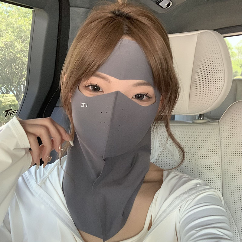 Mascarilla facial completa de alto valor para mujer, protector de cuello sin costuras, protector solar integrado en la frente, máscara facial anti-ultravioleta, máscara Gini