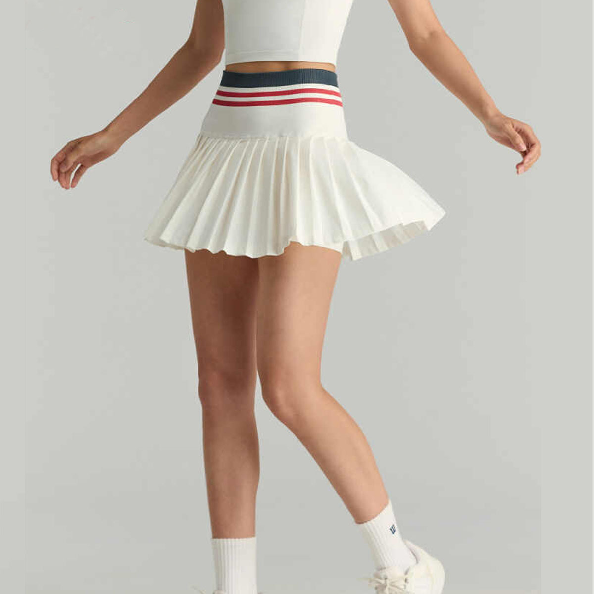 Cross-Border Sports Short Skirt with Leggings, Washed Denim Breathable Golf Pleated Skirt, Summer Running Tennis Skirt