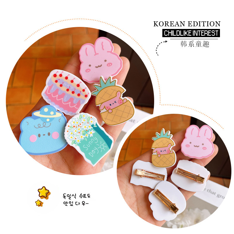 Horquilla para niños dibujos animados animal Chica clip lindo bebé chica Bangs clip lateral pelo roto acabado accesorios para el cabello al por mayor