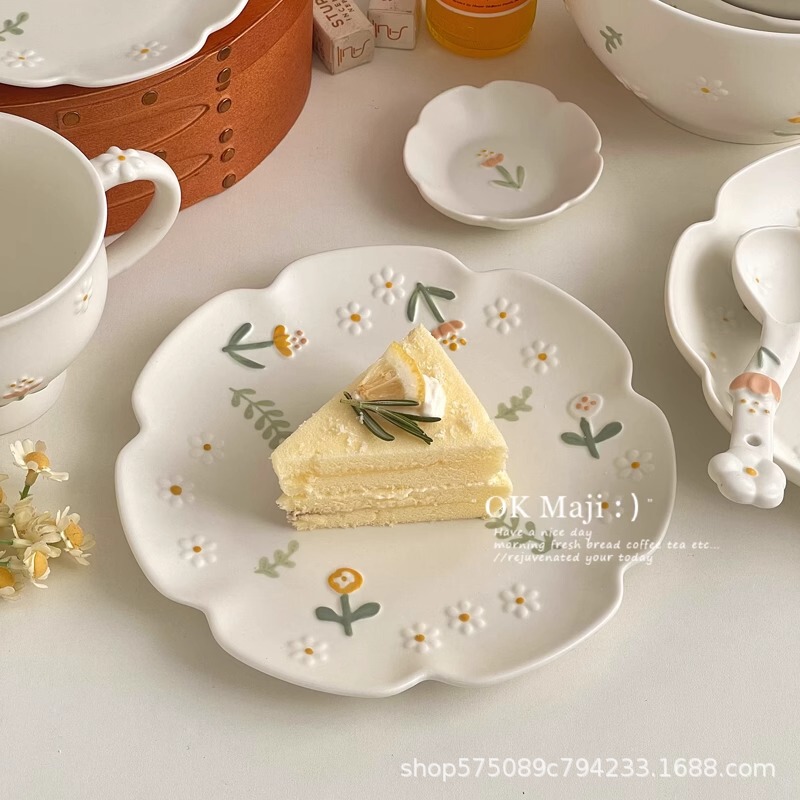 Underglaze Color Tableware Plates, Household Bone Dishes, Ceramic Dinner Plates, Beautiful Cute Plates, Fruit Dessert Plates