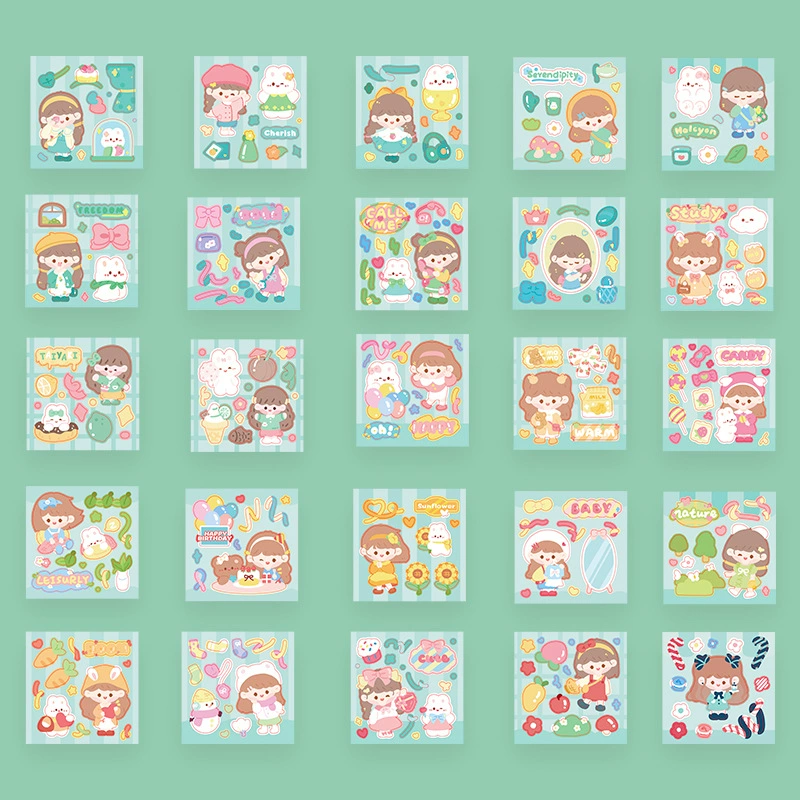 Sticker, cartoon children's set, scheduler, DIY