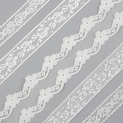 2.5cm white lace, non-elastic lace, nylon lace, dress cuffs clothing accessories