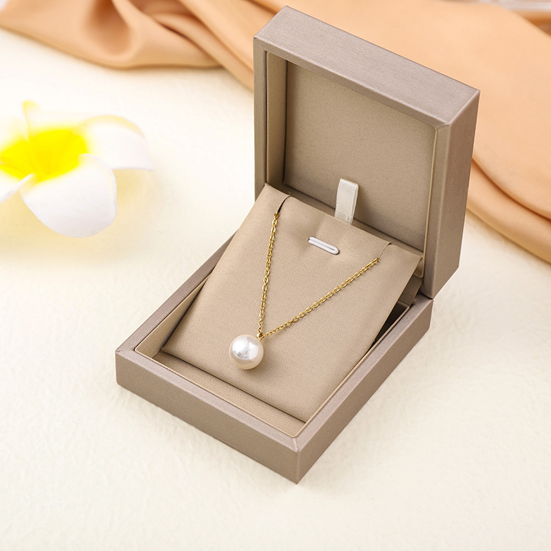 Artificial Pearls Inlay Material Necklace Classification 1 Piece Quantity Real Gold Plated Geometric 304 Stainless Steel Fashion Waterproof Non Tarnish Necklace