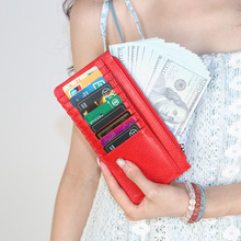 真皮多卡位卡包头层牛皮双面卡位便捷男女钱包大容量长款钱夹卡包