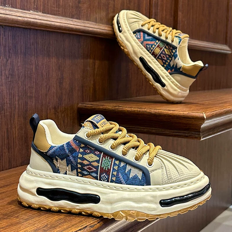 Мужские кроссовки весна 2025, новые, универсальные, с мягкой подошвой, увеличивающие рост, модные, лёгкая роскошь, повседневные, в стиле "dad shoes"