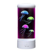 供跨境七彩大號LED仿生水母小夜燈變色水母氛圍燈創意擺件魚缸