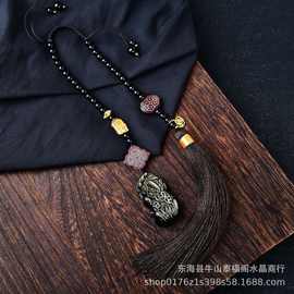 汽车挂件出入平安符车内挂饰黑曜石高端男士车载车上后视镜吊坠女