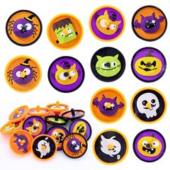クロスボーダーハロウィンジャイロプラスチック小型グランドスピンハンドツイストスピン小型ジャイロゴーストフェスティバルパターン子供のおもちゃ卸売