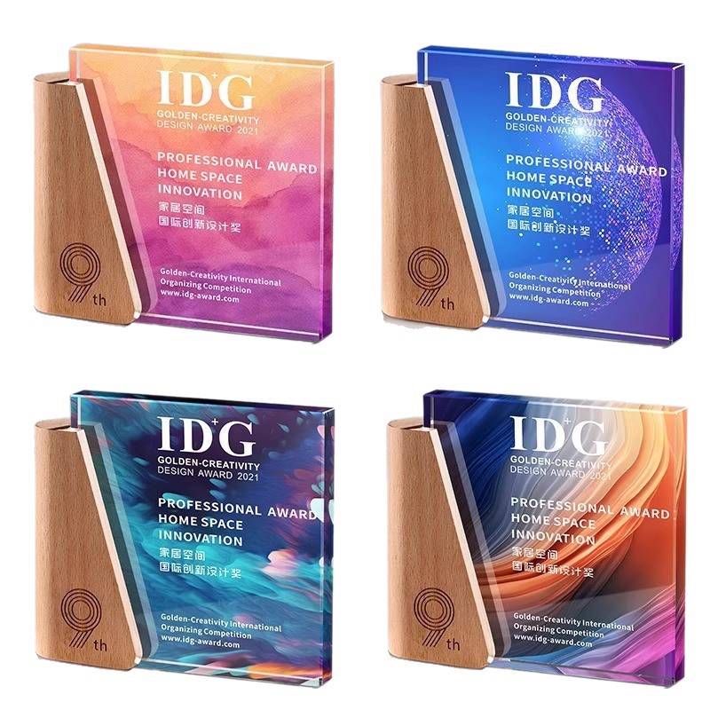 Nuevos adornos de alta gama hechos a medida, premios y medallas deportivos de madera maciza para empleados destacados, artesanías