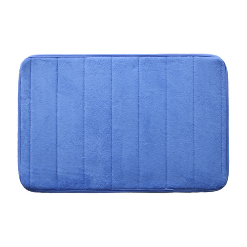 Source manufacturer wholesale thickened memory foam floor mats, quilted embroidered coral velvet sponge absorbent foot mats, solid color entrance door mats