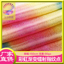 现货批发渐变闪光七彩镭射圆点子独角兽烫金布 玩偶装饰针织面料