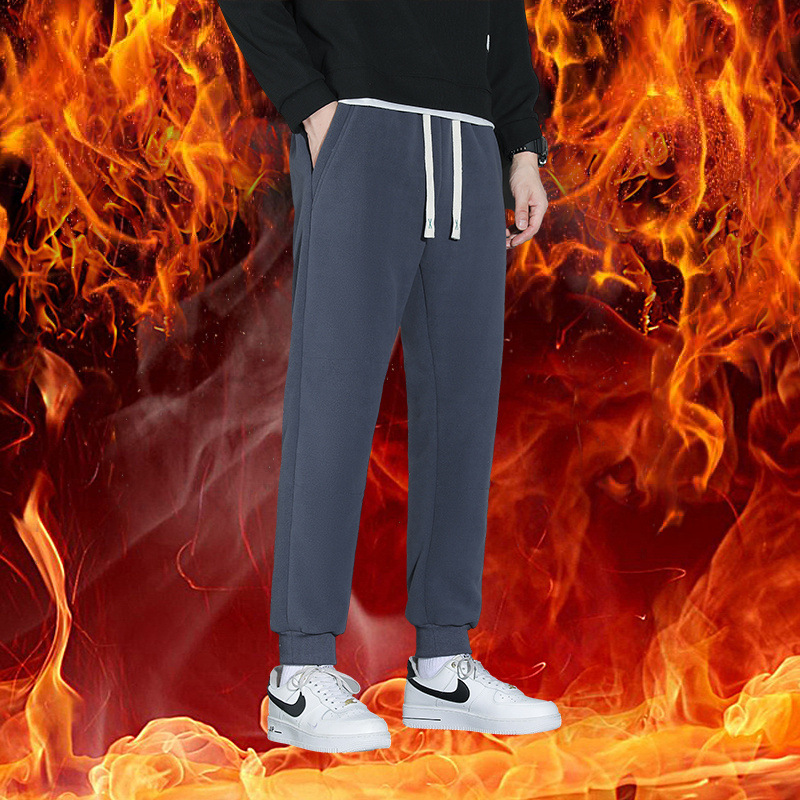 Pantalones de terciopelo de doble cara, pantalones de moda casuales de terciopelo de hombre, pantalones de calentamiento gruesos, pantalones deportivos de hombre grandes.