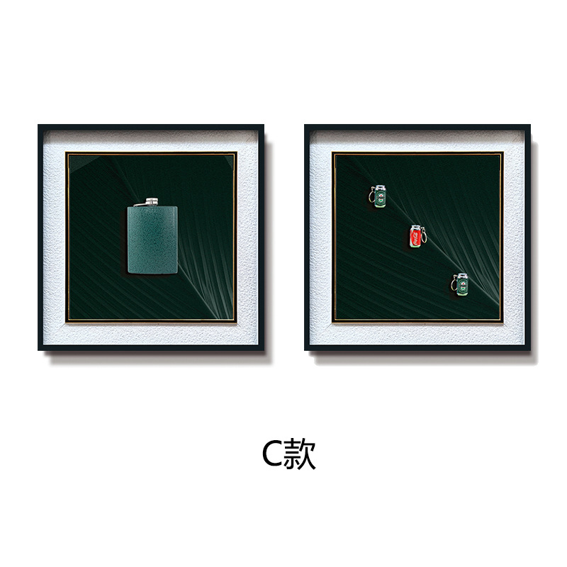 Modelado minimalista moderno pintura decorativa mural cuadrado arte petaca sala de estar sofá pared de fondo pintura colgante tridimensional