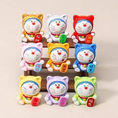 祈福款哆啦A梦叮当猫招财猫可爱树脂手办diy饰品公仔桌面小摆件